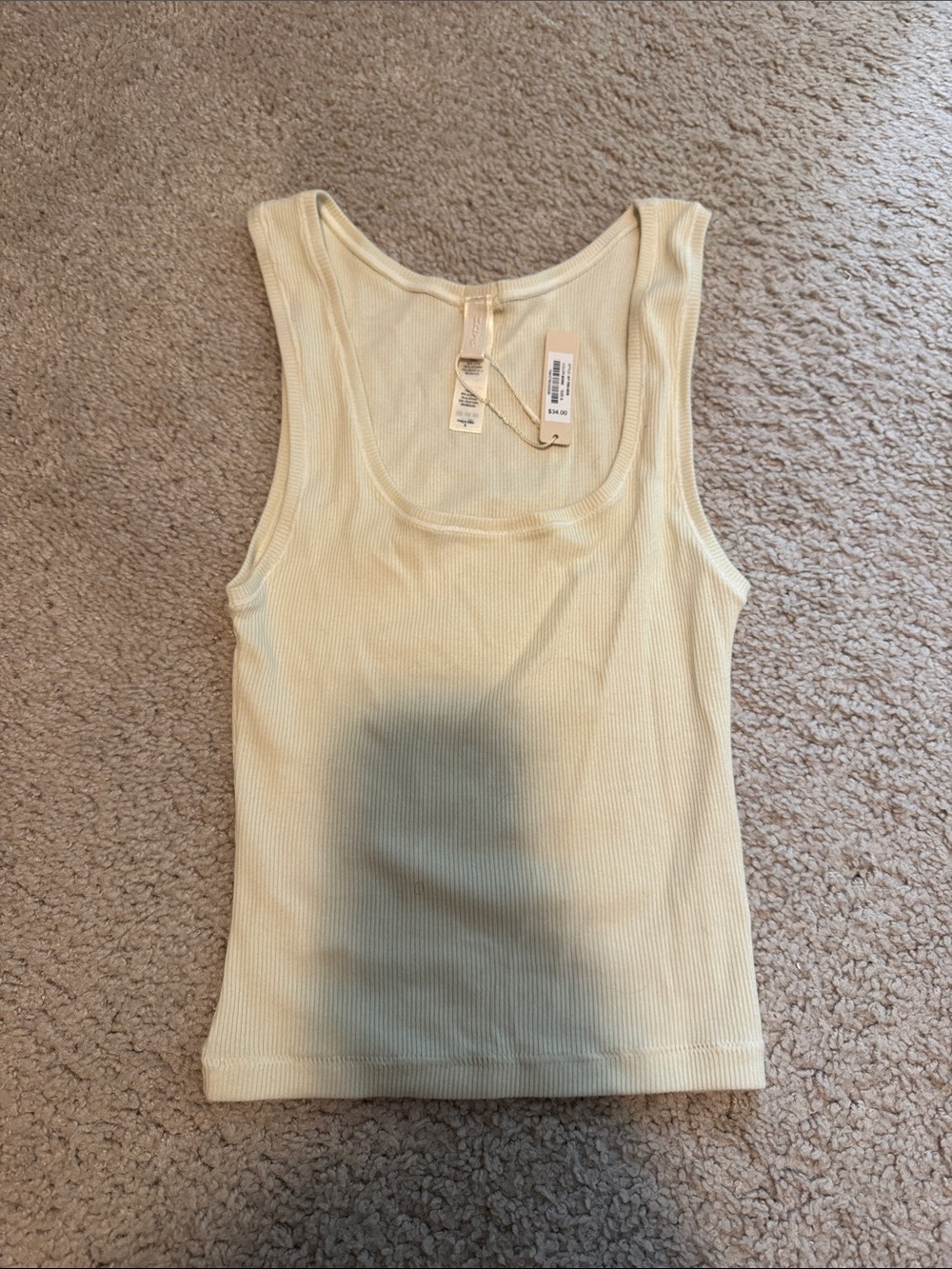 SKIMS Bone color Ribbed Scoop Tank